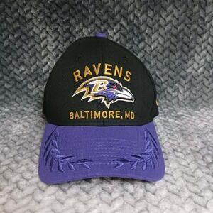 Baltimore Ravens New Era 59FIFTY Fitted Hat Black Purple Laurel Brim‎ Sz M/Large